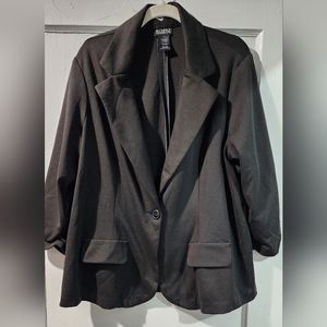 Womens Black 3/4 Blazer 1X
